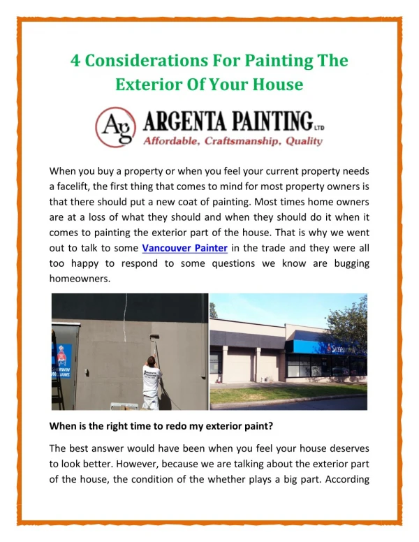 4 Considerations For Painting The Exterior Of Your House