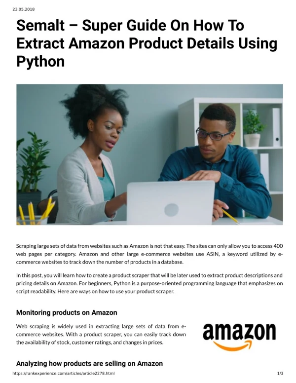 Semalt – Super Guide On How To Extract Amazon Product Details Using Python