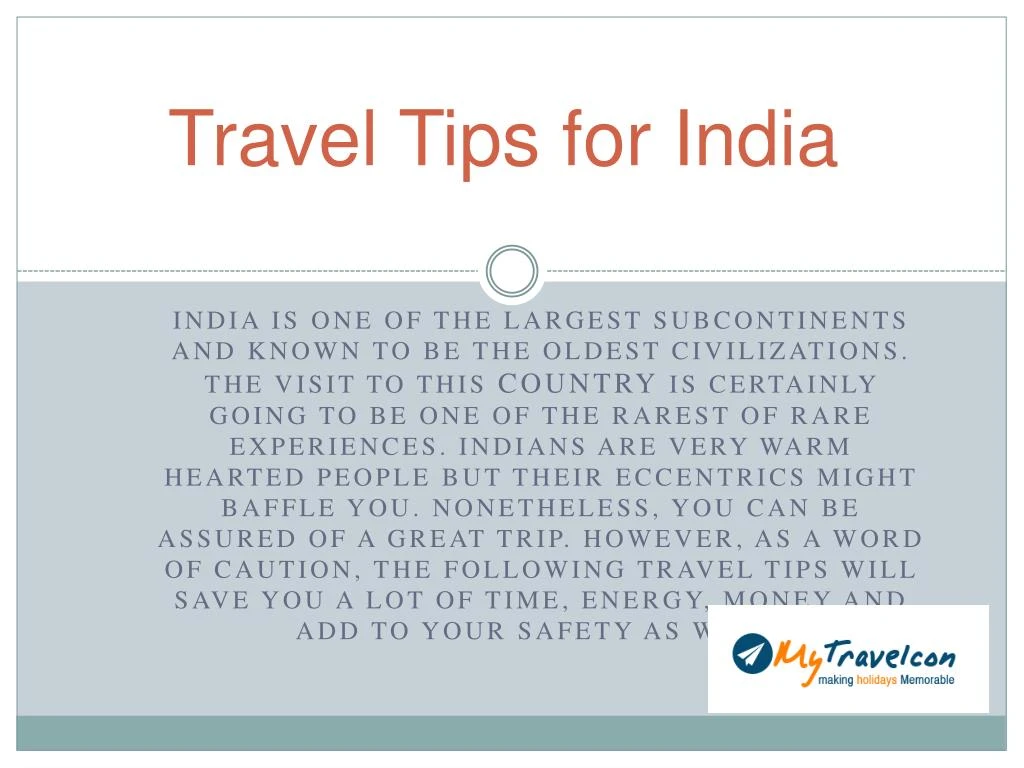 travel tips for india