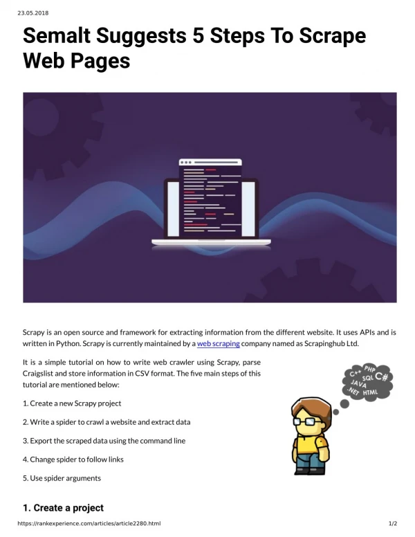 Semalt Suggests 5 Steps To Scrape Web Pages