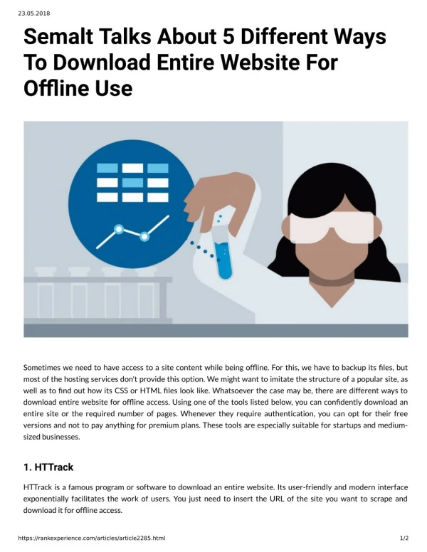 Semalt Talks About 5 Different Ways To Download Entire Website For Oine Use
