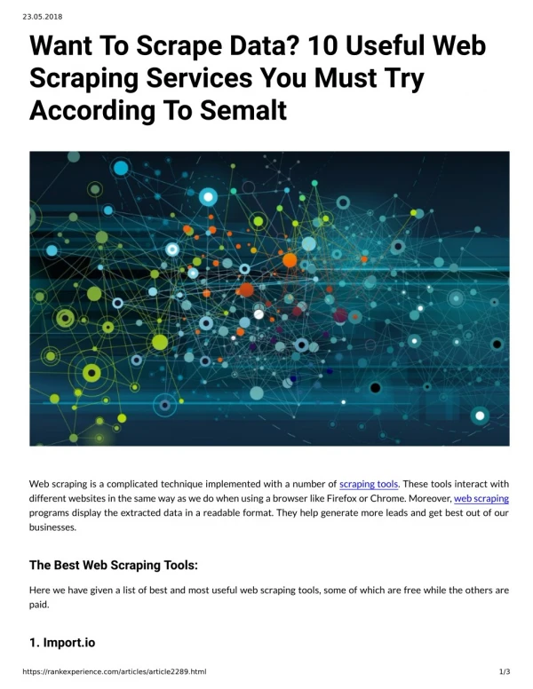 Want To Scrape Data? 10 Useful Web Scraping Services You Must Try According To Semalt