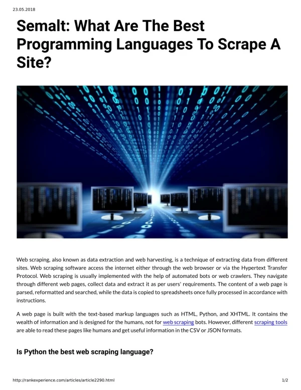 Semalt: What Are The Best Programming Languages To Scrape A Site?