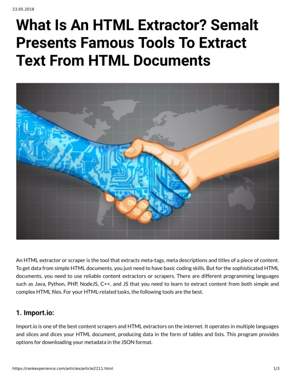 What Is An HTML Extractor Semalt Presents Famous Tools To Extract Text From HTML Documents