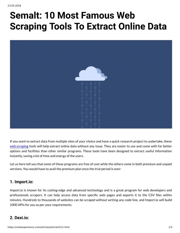 Semalt: 10 Most Famous Web Scraping Tools To Extract Online Data