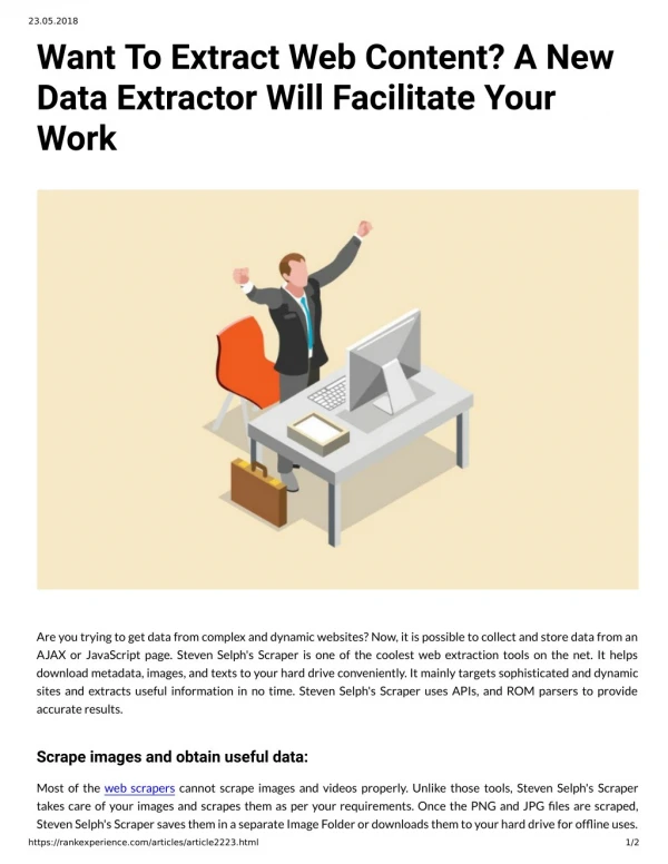 Want To Extract Web Content : A New Data Extractor Will Facilitate Your Work