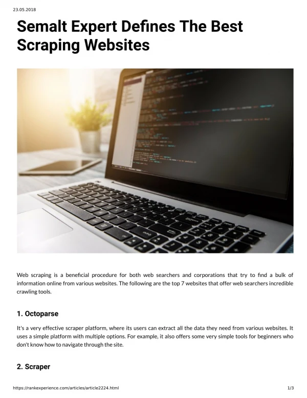 Semalt Expert Defines The Best Scraping Websites