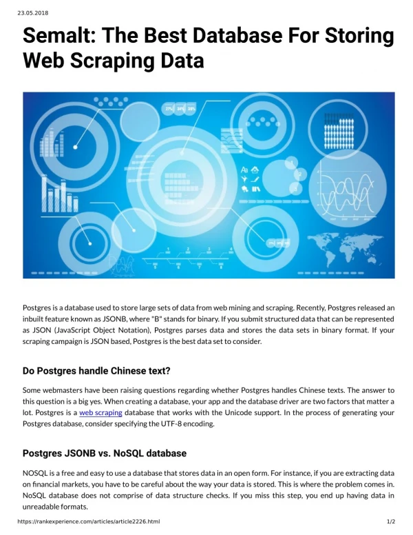 Semalt : The Best Database For Storing Web Scraping Data