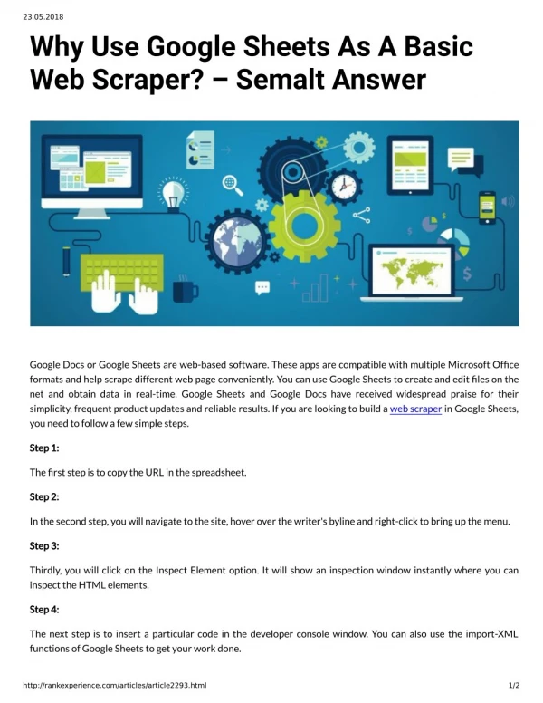 Why Use Google Sheets As A Basic Web Scraper? – Semalt Answer