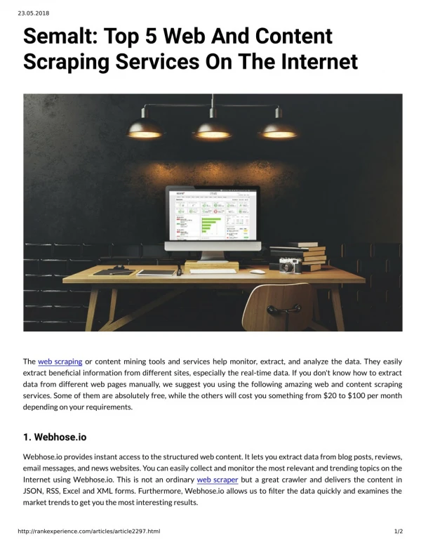 Semalt: Top 5 Web And Content Scraping Services On The Internet