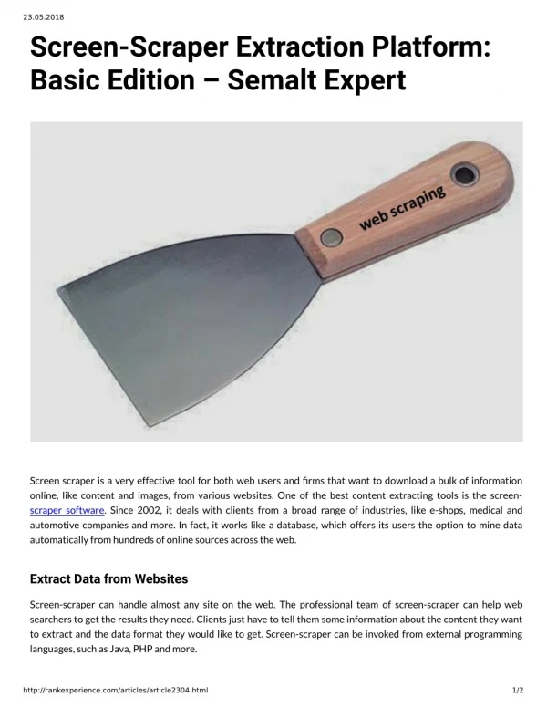 Screen-Scraper Extraction Platform: Basic Edition – Semalt Expert