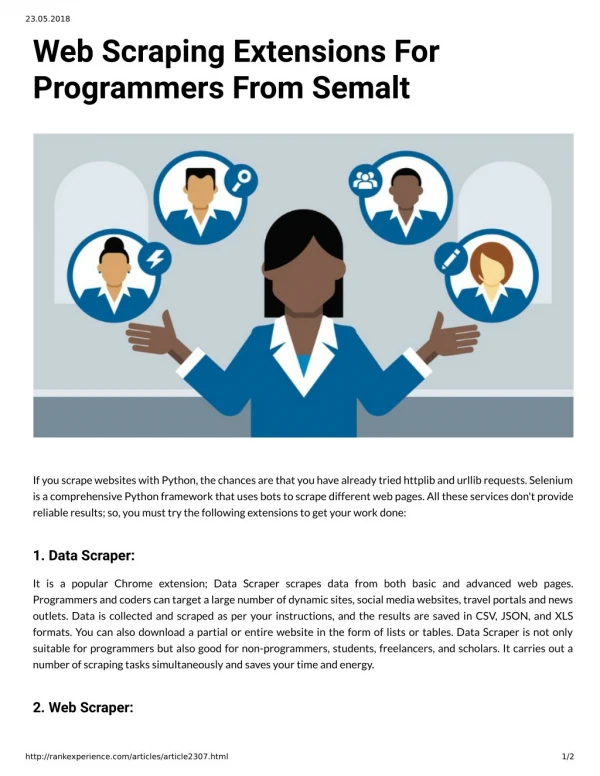 Web Scraping Extensions For Programmers From Semalt