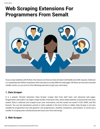 Web Scraping Extensions For Programmers From Semalt - slide 1