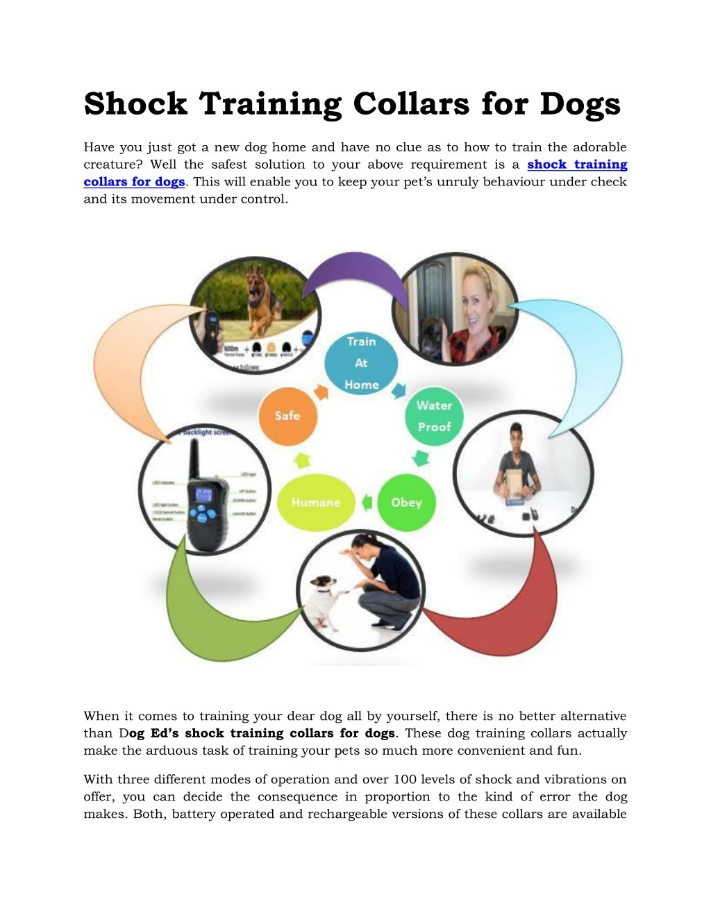 shock training collars for dogs
