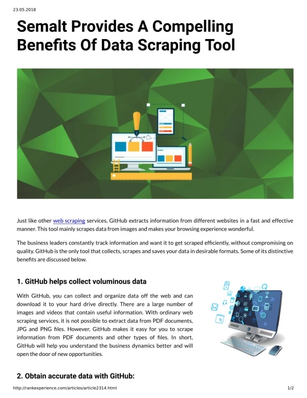 Semalt Provides A Compelling Benets Of Data Scraping Tool