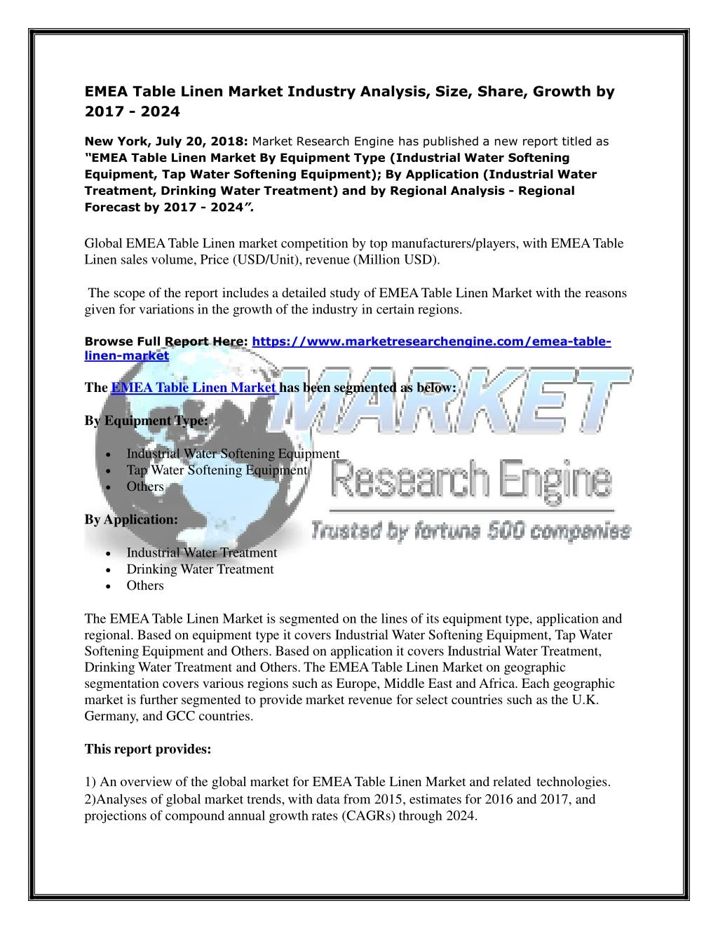 emea table linen market industry analysis size
