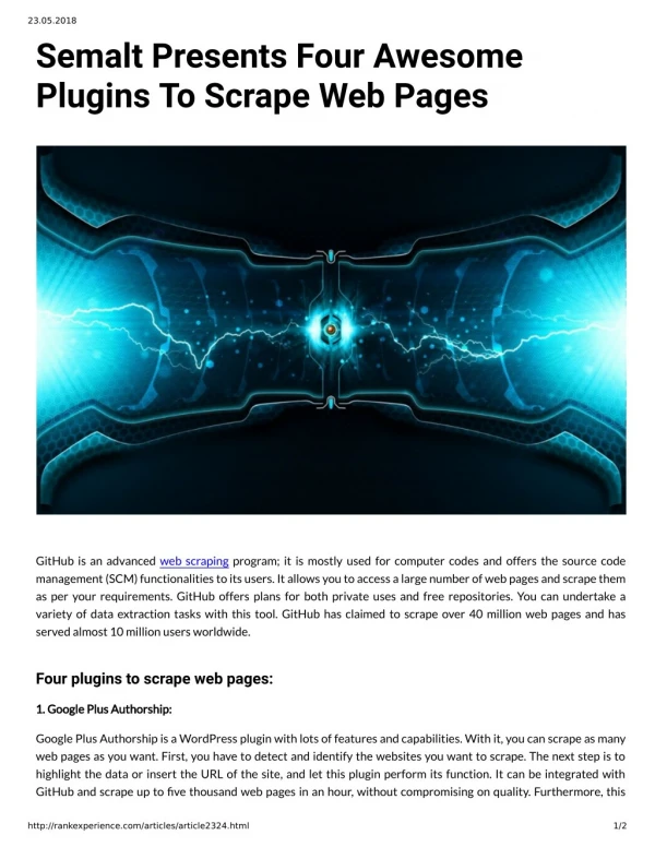 Semalt Presents Four Awesome Plugins To Scrape Web Pages