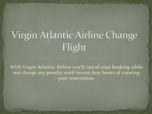 Virgin Atlantic Airline Change Flight