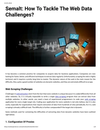 Semalt: How To Tackle The Web Data Challenges? - slide 1