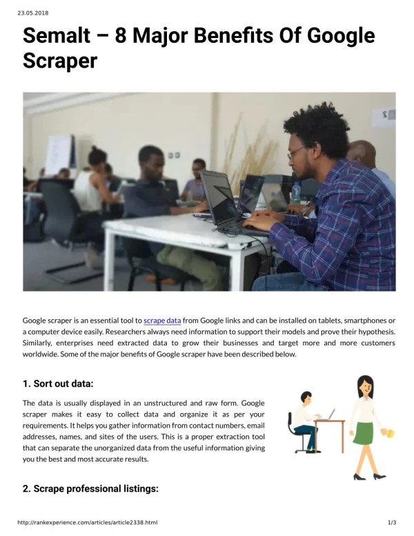 Semalt – 8 Major Benets Of Google Scraper