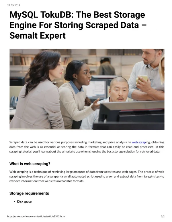 MySQL TokuDB: The Best Storage Engine For Storing Scraped Data â€“ Semalt Expert