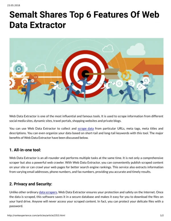 Semalt Shares Top 6 Features Of Web Data Extractor