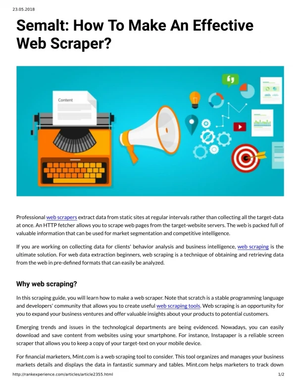 Semalt: How To Make An Effective Web Scraper?