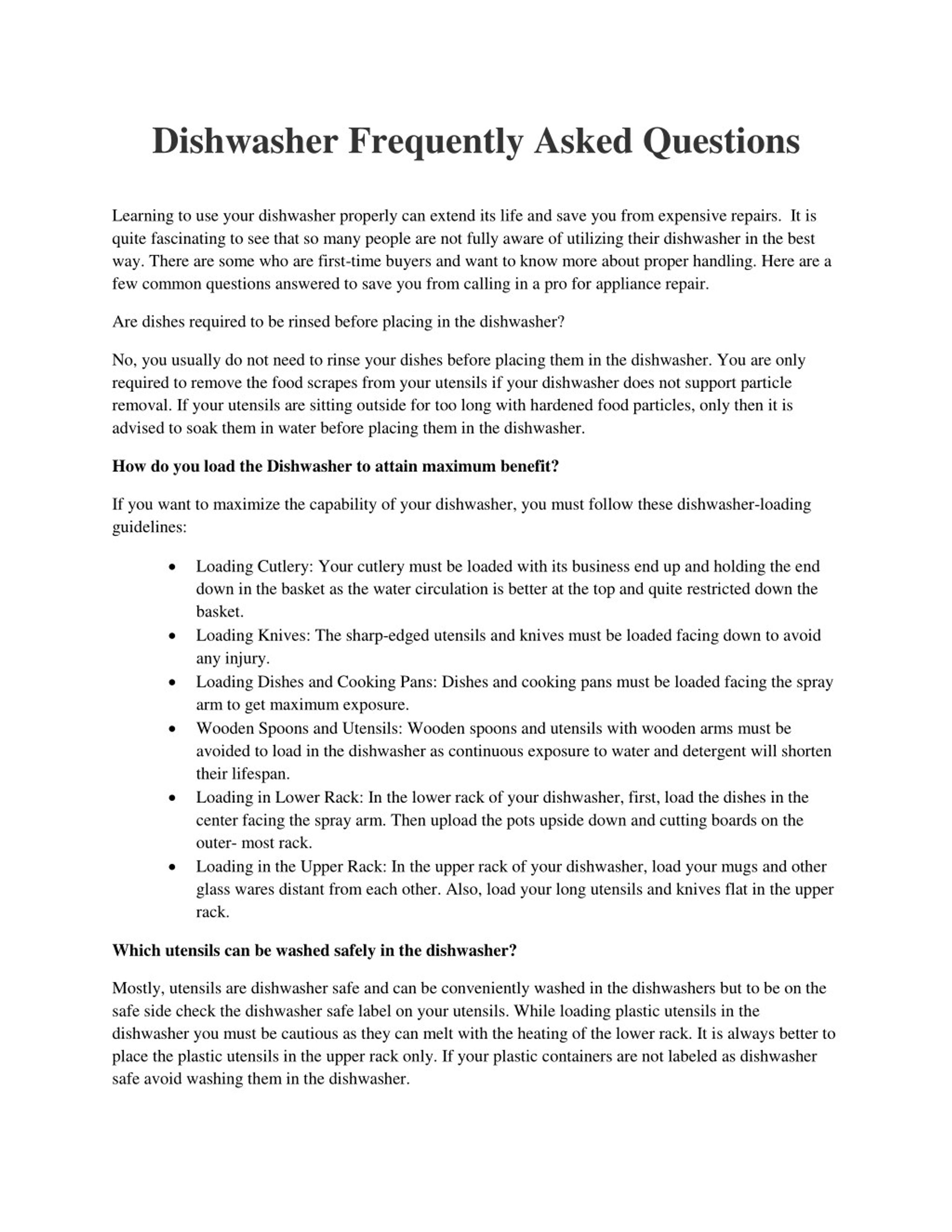 PPT - Dishwasher frequently asked questions PowerPoint Presentation ...