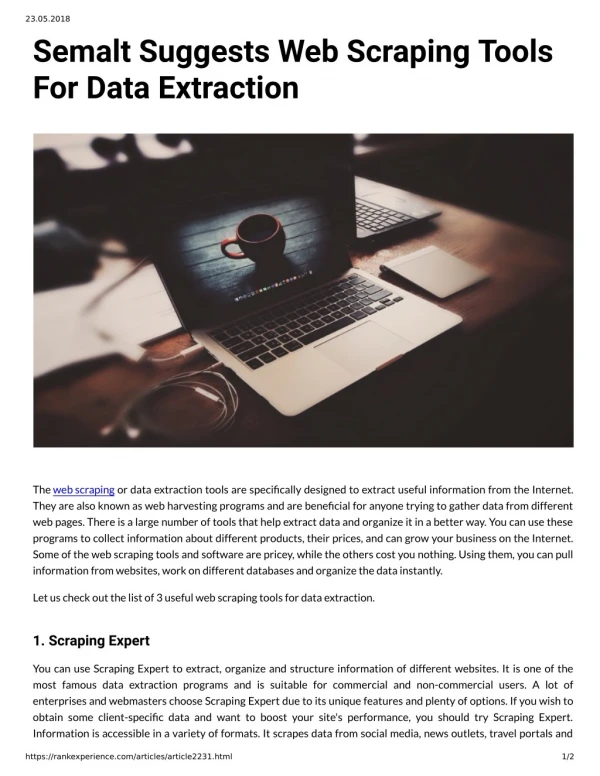 Semalt Suggests Web Scraping Tools For Data Extraction