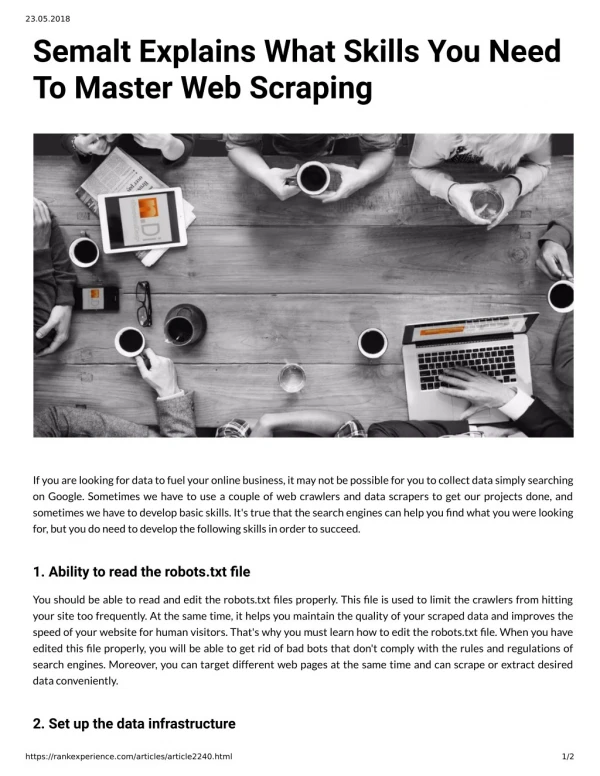 Semalt Explains What Skills You Need To Master Web Scraping