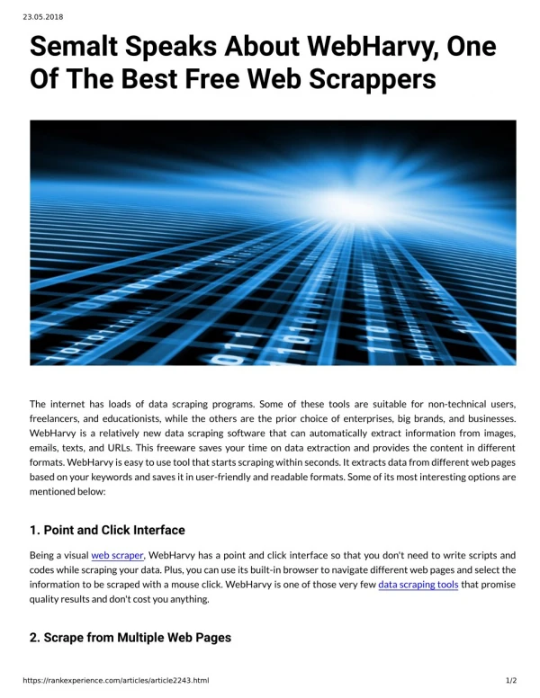 Semalt Speaks About WebHarvy One Of The Best Free Web Scrappers