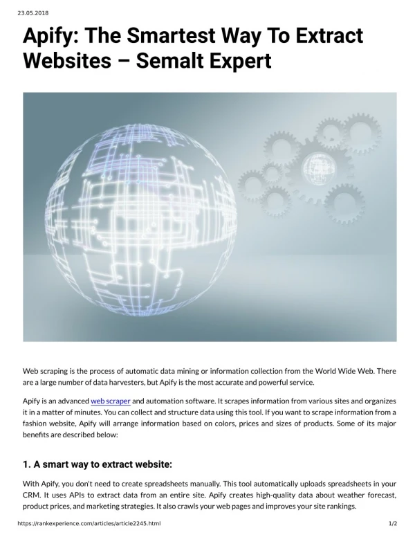 Apify: The Smartest Way To Extract Websites Semalt Expert