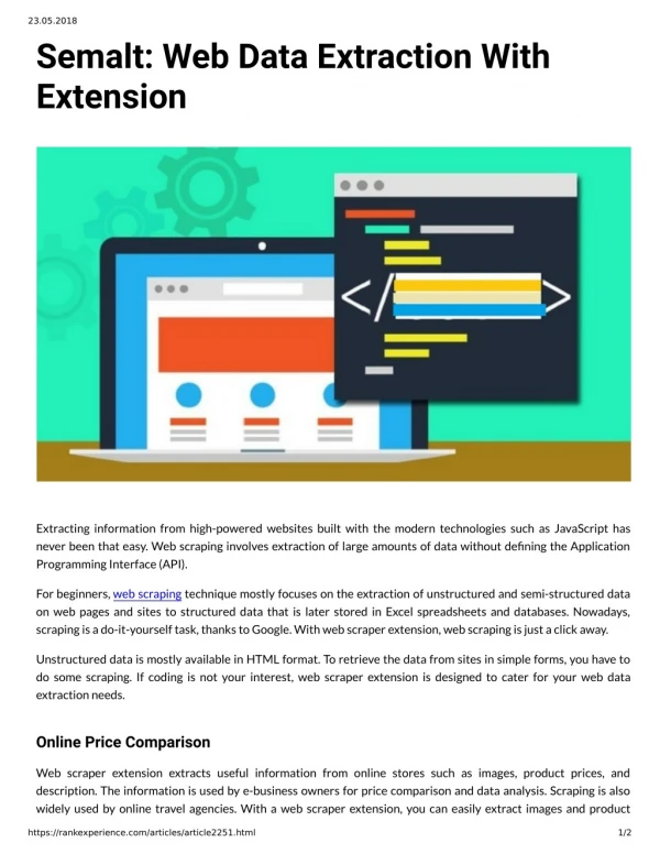 Semalt: Web Data Extraction With Extension