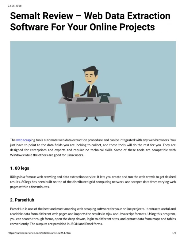 Semalt Review Web Data Extraction Software For Your Online Projects
