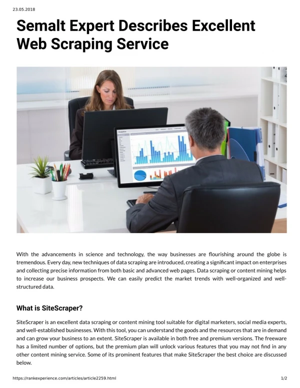 Semalt Expert Describes Excellent Web Scraping Service