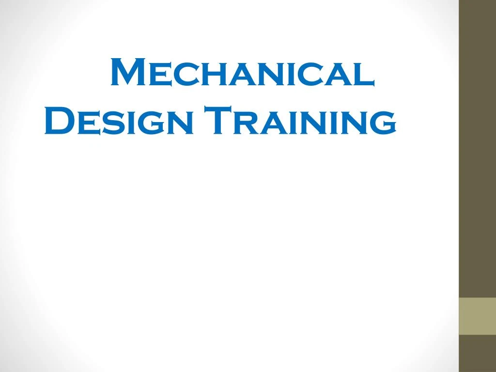 mechanical design training