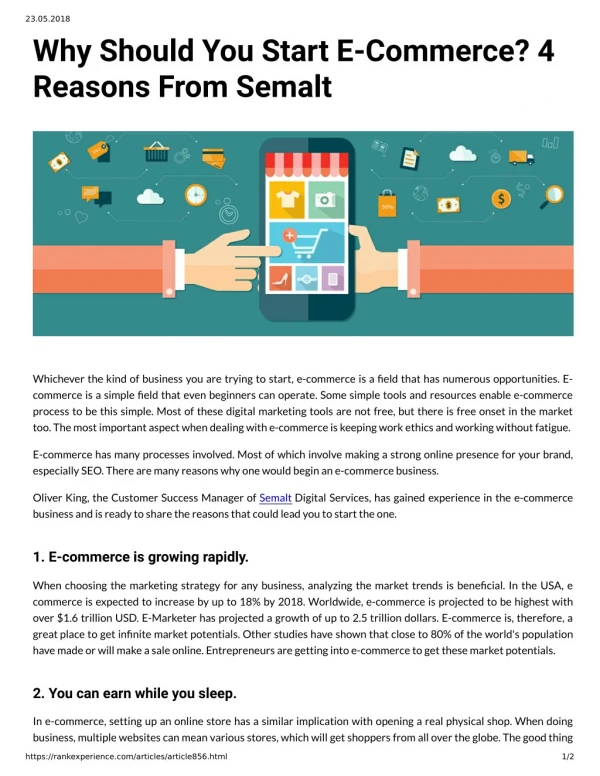 Why Should You Start E Commerce 4 Reasons From Semalt
