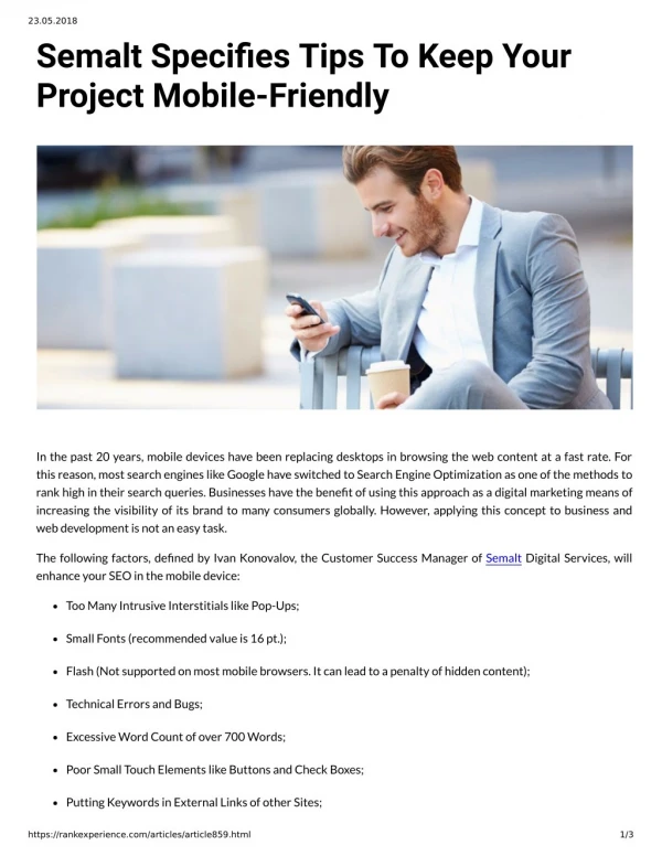 Semalt Specifies Tips To Keep Your Project Mobile Friendly