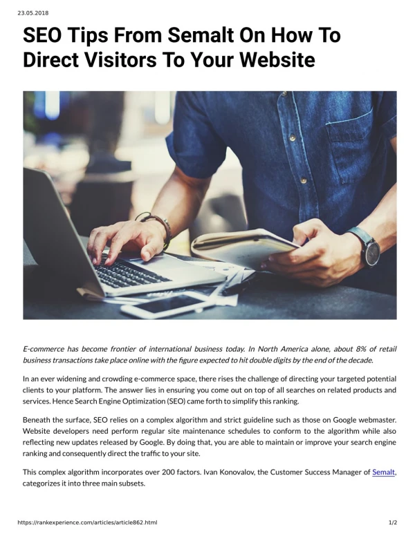 SEO Tips From Semalt On How To Direct Visitors To Your Website