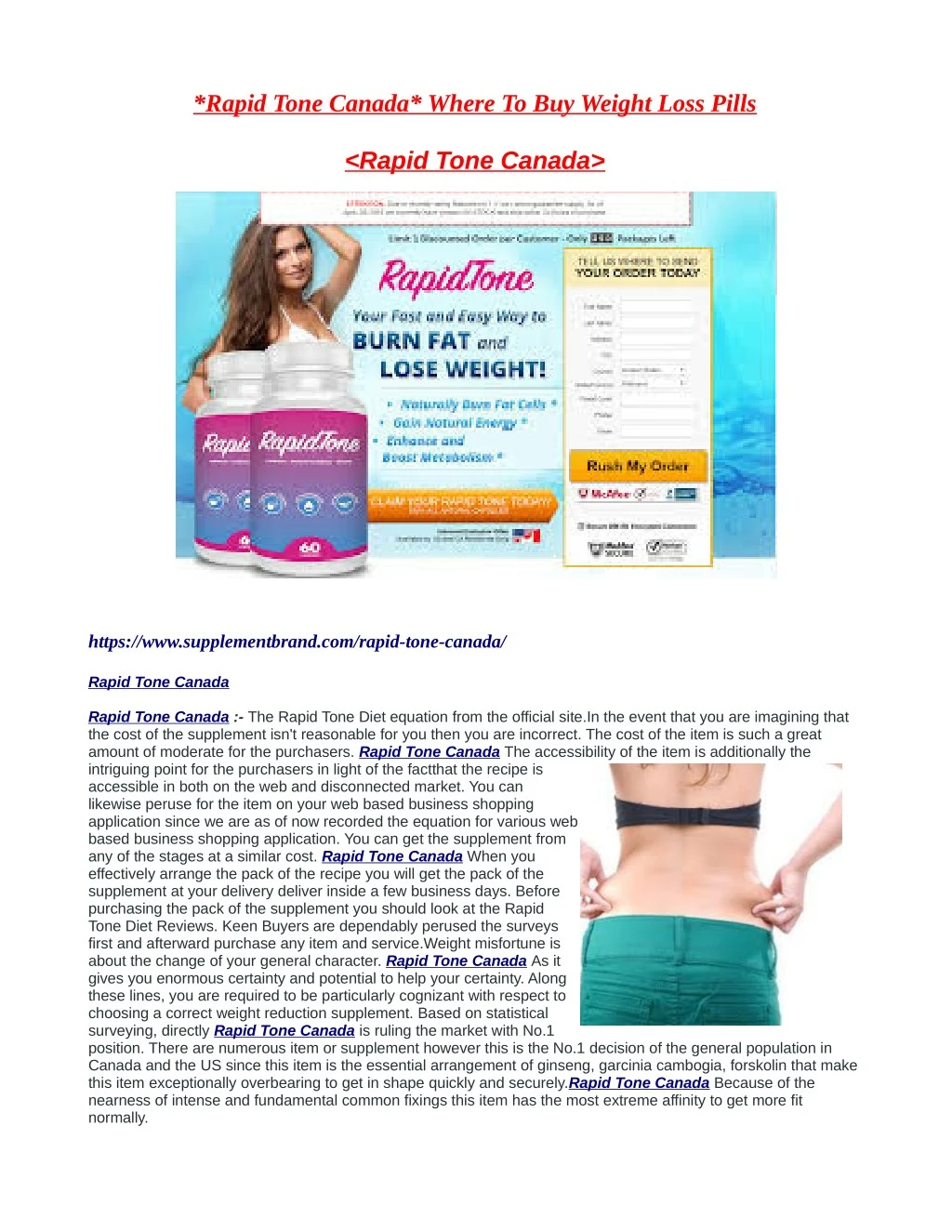 rapid tone canada where to buy weight loss pills