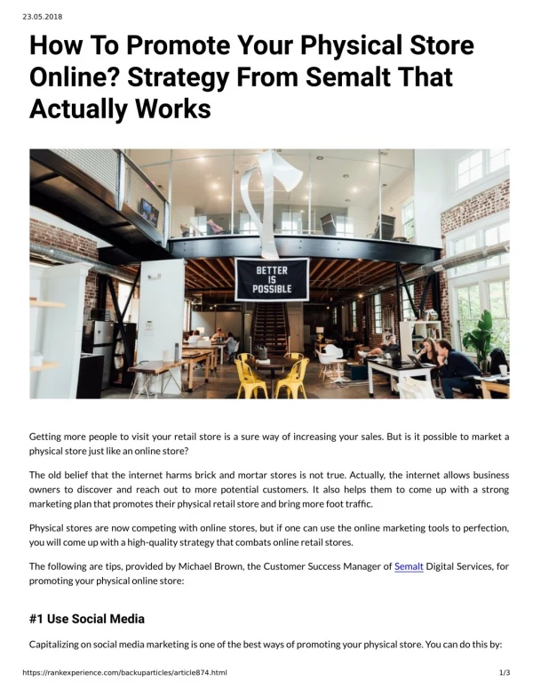 How To Promote Your Physical Store Online Strategy From Semalt That Actually Works