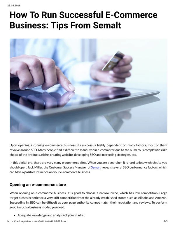 How To Run Successful E-Commerce Business: Tips From Semalt