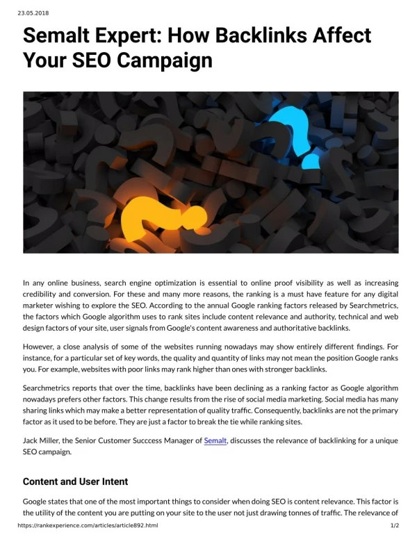 Semalt Expert: How Backlinks Affect Your SEO Campaign