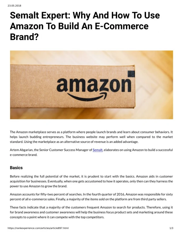 Semalt Expert: Why And How To Use Amazon To Build An E-Commerce Brand