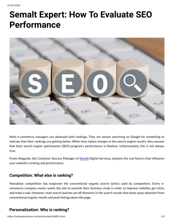 Semalt Expert: How To Evaluate SEO Performance