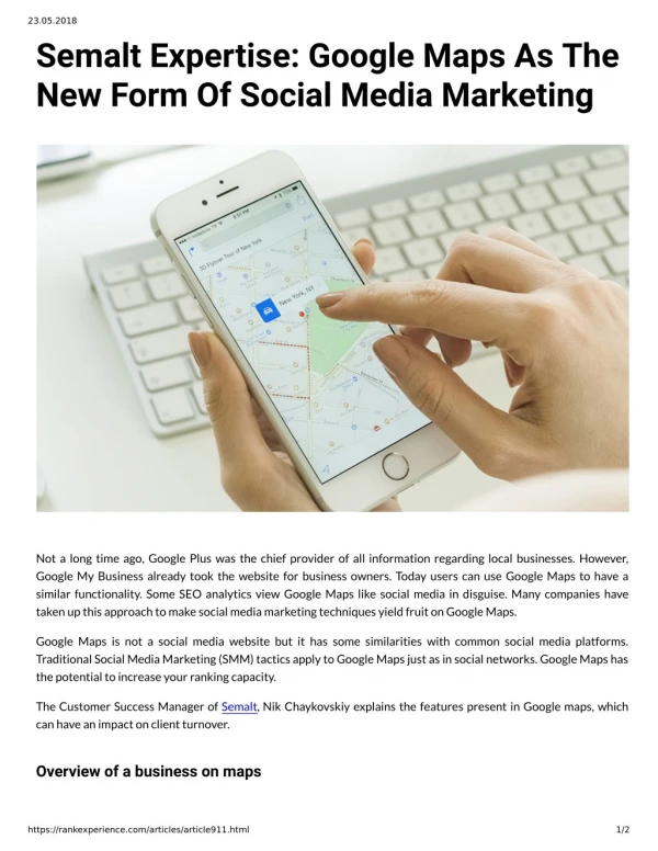 Semalt Expertise: Google Maps As The New Form Of Social Media Marketing
