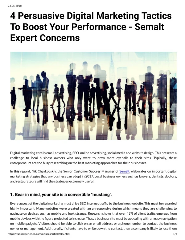 4 Persuasive Digital Marketing Tactics To Boost Your Performance Semalt Expert Concerns