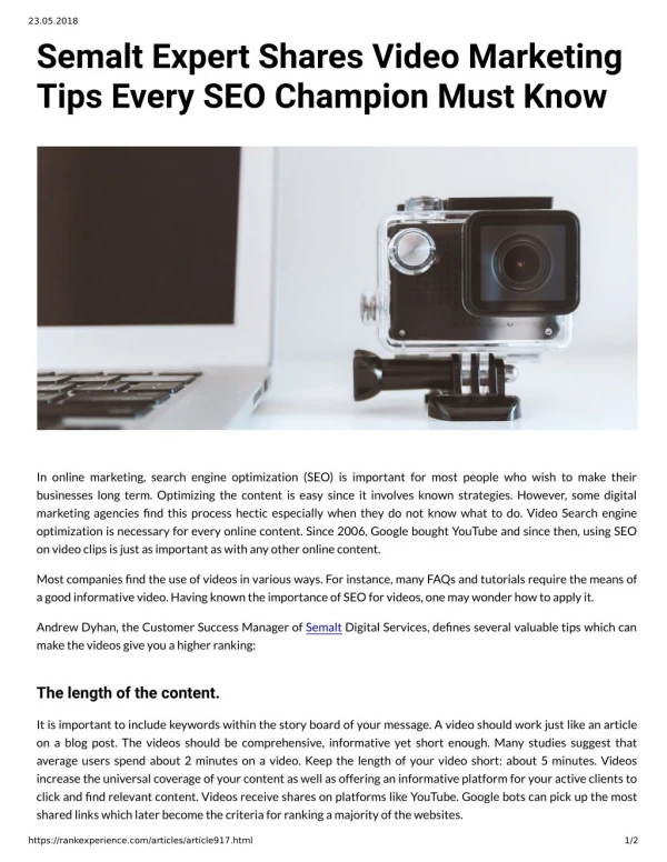 Semalt Expert Shares Video Marketing Tips Every SEO Champion Must Know
