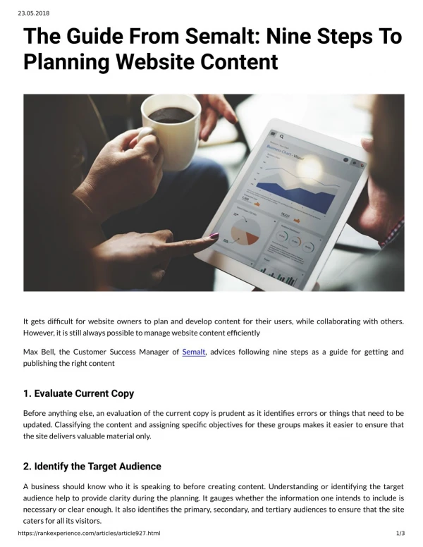 The Guide From Semalt: Nine Steps To Planning Website Content