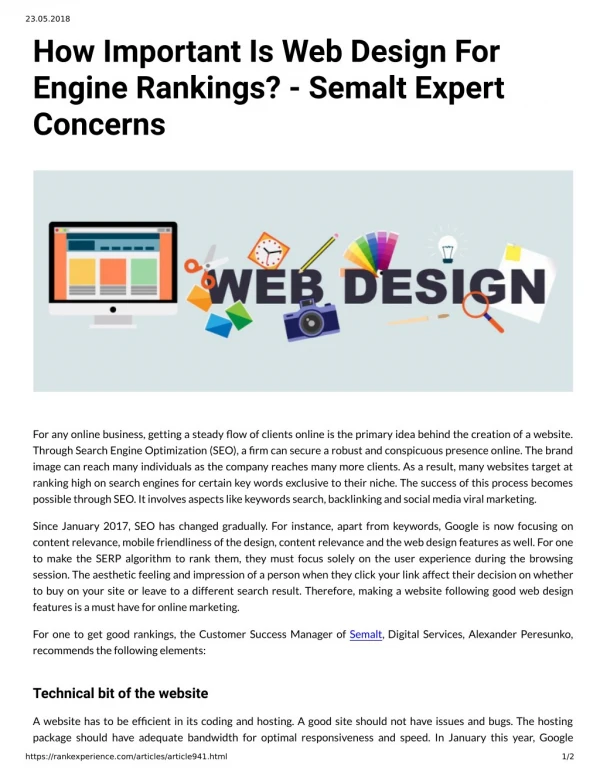 How Important Is Web Design For Engine Rankings Semalt Expert Concerns